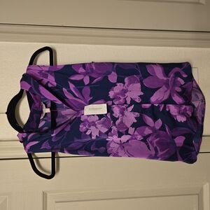 Purple Floral Sleeveless Top